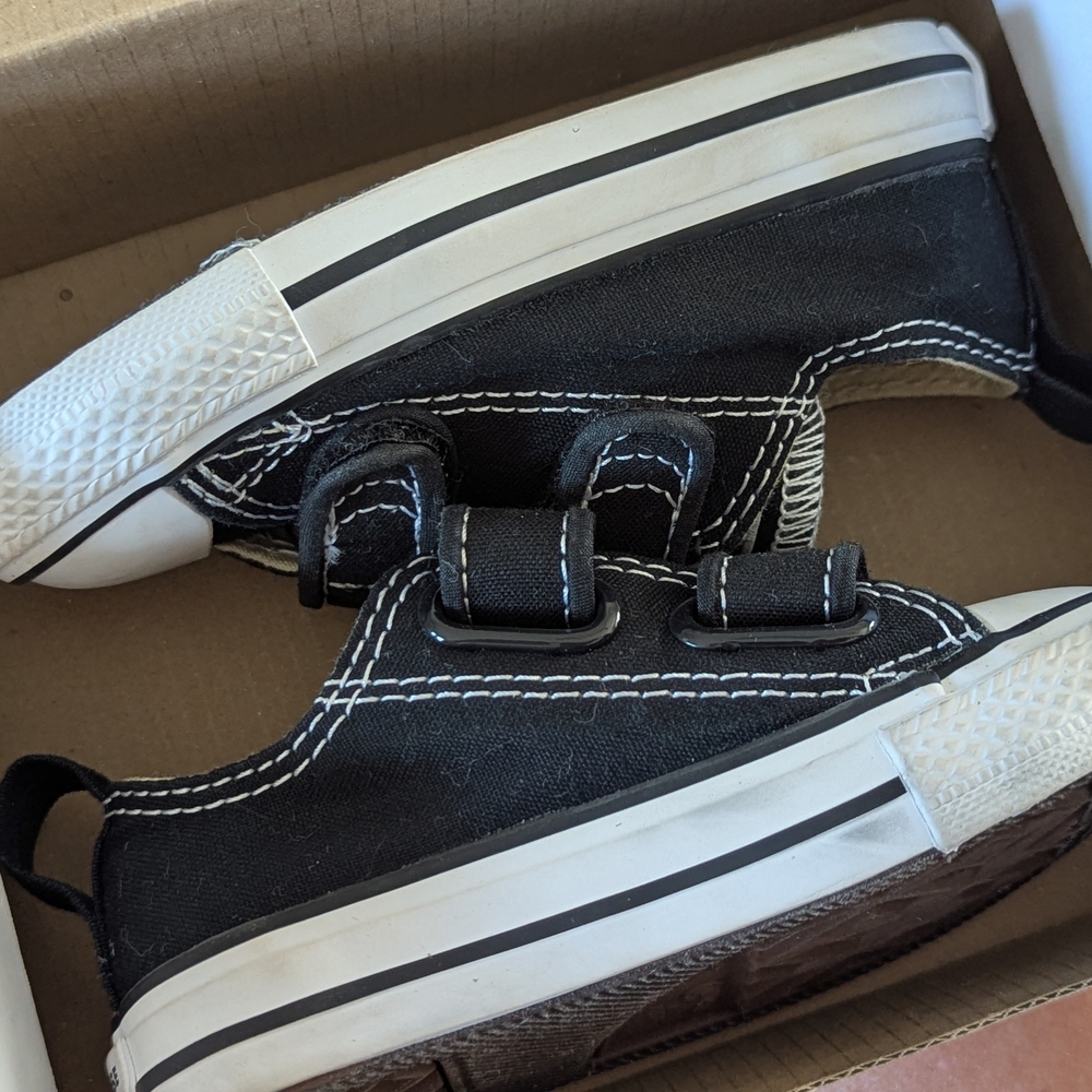 Black Kids Canvas Sneakers